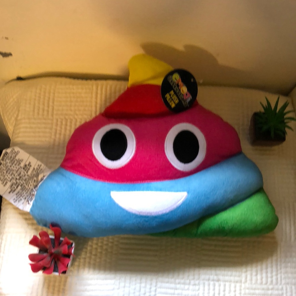 Rainbow emoji pillow